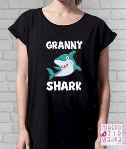 Koszulka Granny Shark oversize