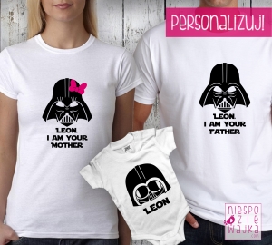 Komplet 2 koszulek + body I am your father/mother