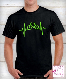 koszulka_niespodziewajka_rower_ekg_zielony