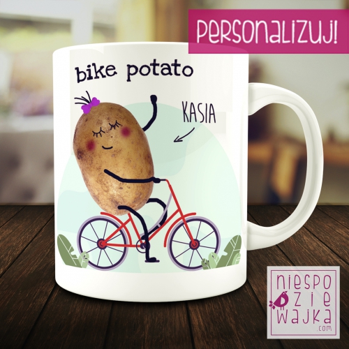 Kubek Bike potato [imię] dla niej