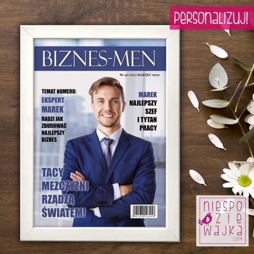 Ramka okładka czasopisma BIZNES-MEN + imię, zdjęcie - dla szefa