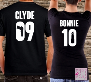 Komplet 2szt koszulek Bonnie/Clyde czarne