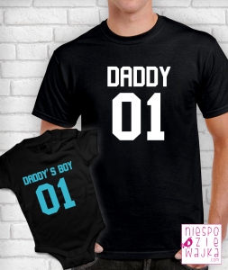 Komplet Daddy, Daddy\'s Boy dla Taty i syna - czarne