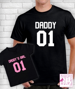 Komplet Daddy, Daddy\'s Girl dla Taty i córki - czarne