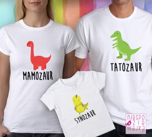 Komplet dla rodziców Mamozaur, Tatozaur, Synozaur