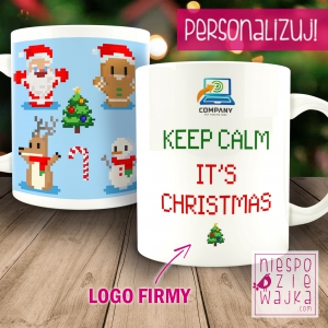 Kubek świąteczny z logo Twojej firmy Keep Calm it\'s Christmas