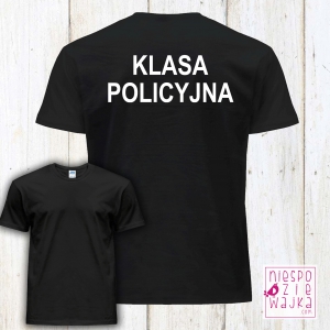 Koszulka KLASA POLICYJNA dla klasy mundurowej - czarna