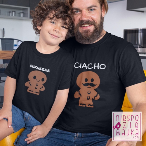 Komplet koszulka dziecięca lub body + koszulka męska Ciacho Okruszek