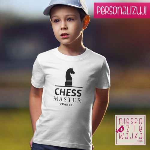 Koszulka dziecięca Chess master + imię