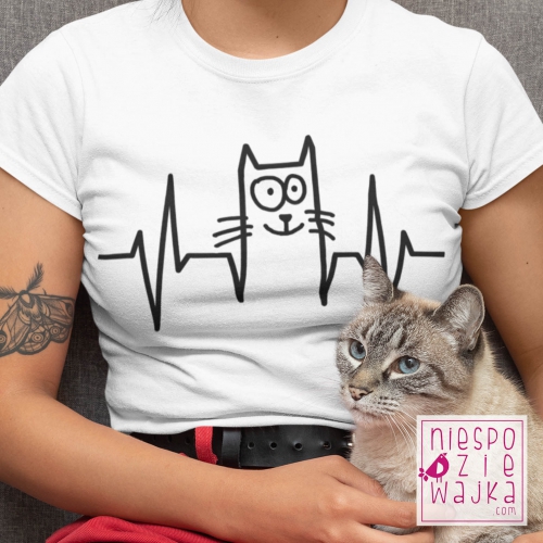 Koszulka Kot rysunkowy ekg