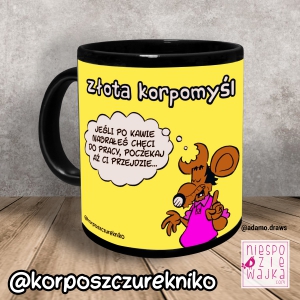 Kubek Złota korpomyśl - Kawa (Korposzczurek Niko)