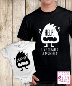Komplet koszulka+body Monster dla Taty