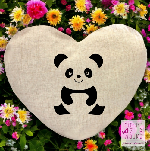 Poduszka serce ecru Panda