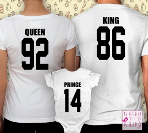 Komplet dla rodziców Queen King Prince/Princess KR