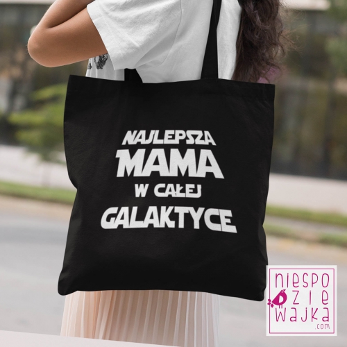 Torba czarna Najlepsza Mama w galaktyce