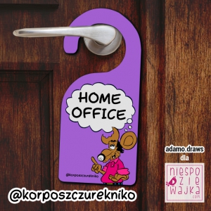 Zawieszka na klamkę Home office Korposzczurek Niko