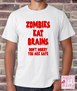 Koszulka Zombies eat brains na Halloween